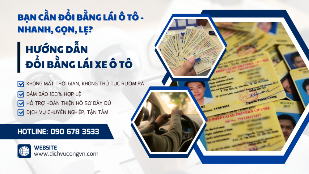 Đổi bằng lái xe ô tô Phú Thọ nhanh chóng uy tín